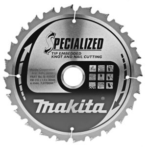 Makita SPECIALIZED HOUT MET NAGELS tafel-, afkort- en verstekzaagblad 190/216/260/305 mm
