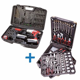 Combi-deal gereedschapstrolley plus boormachine